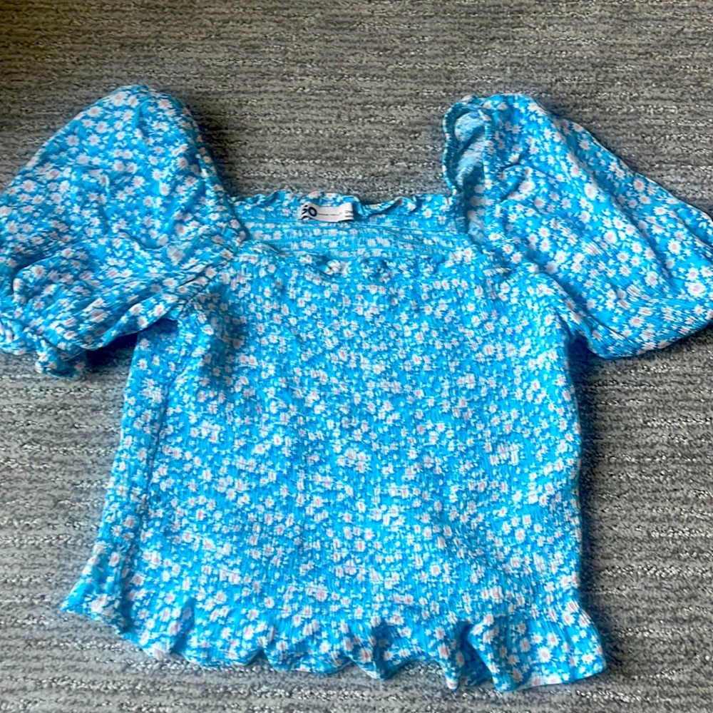 SO good for life blue crop top